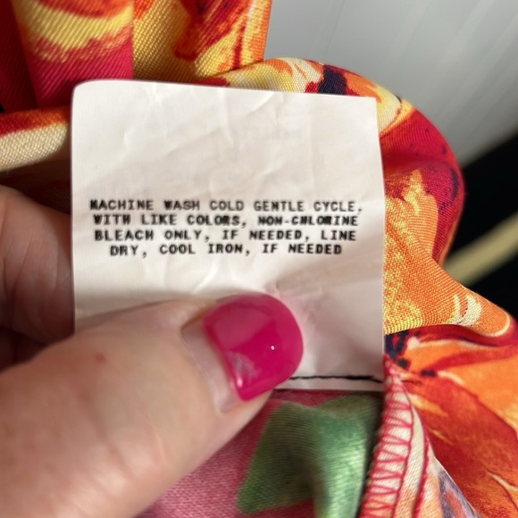 Alyx Womens Sheath Dress 14 Pink Green Tropical Sleeveless Back Zip Vibrant EUC - Picture 7 of 12